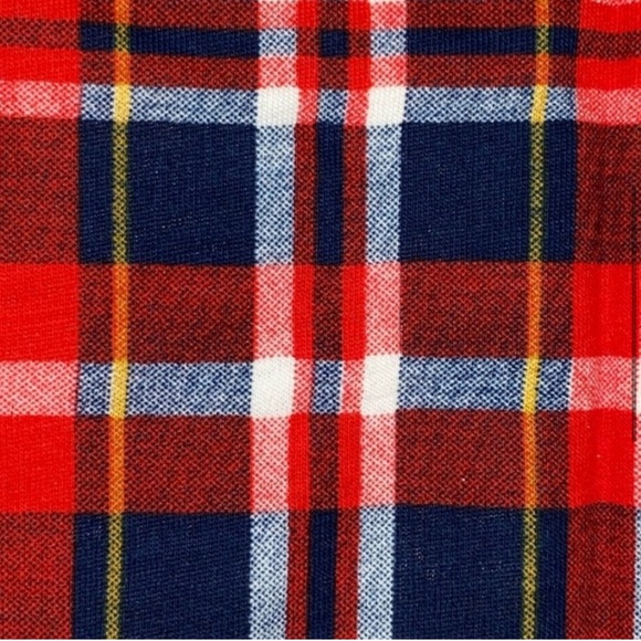 J Crew Tartan Red & Blue tissue cotton turtleneck - Picture 3 of 6